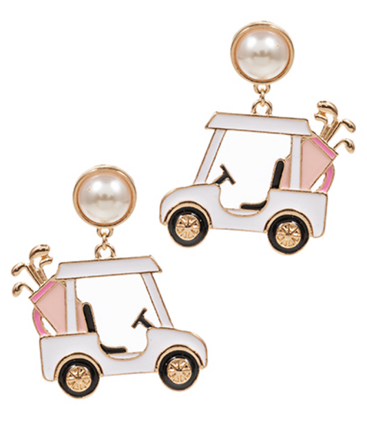 Golf Cart & Golf Club Earrings