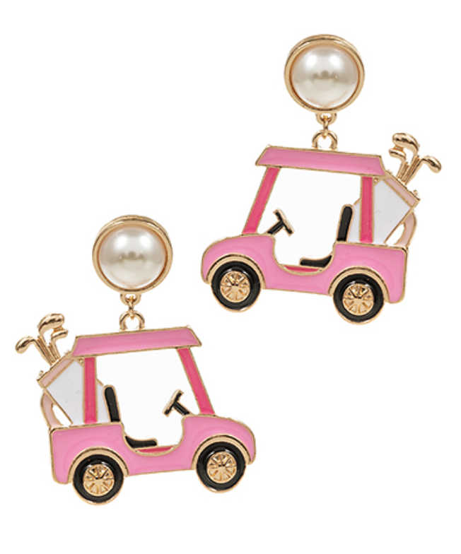 Golf Cart & Golf Club Earrings