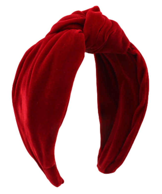 Red velvet headband