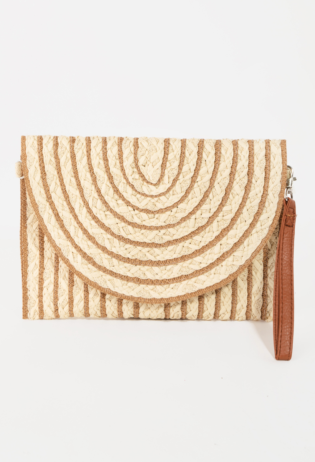 Rectangle Straw Striped Clutch Bag