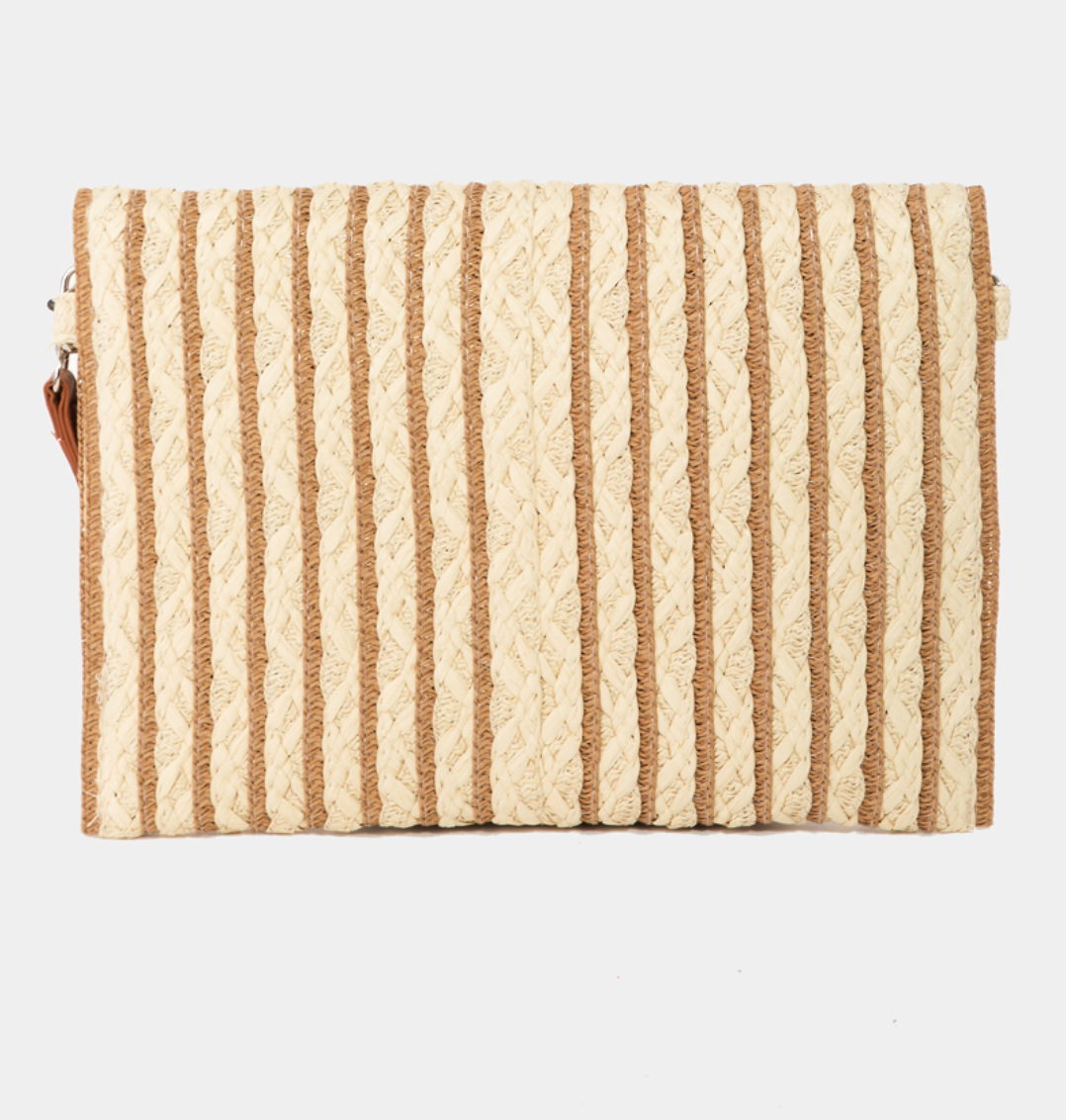 Rectangle Straw Striped Clutch Bag