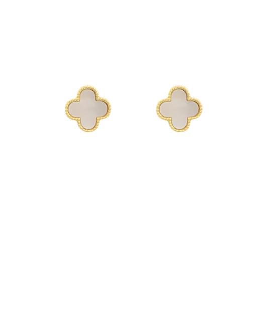 Mother of Pearl Clover Stud Earrings