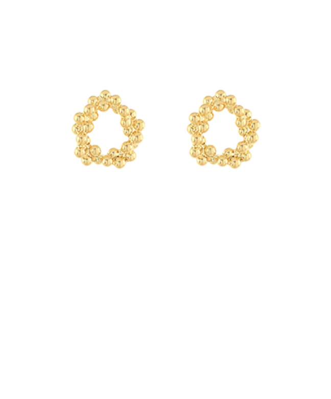 Small Ball Textured Halo Earrings