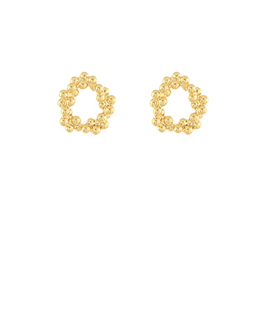 Small Ball Textured Halo Earrings