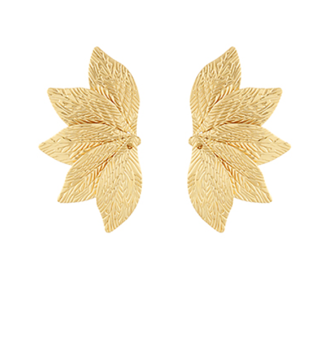 Textured Half Flower Earrings