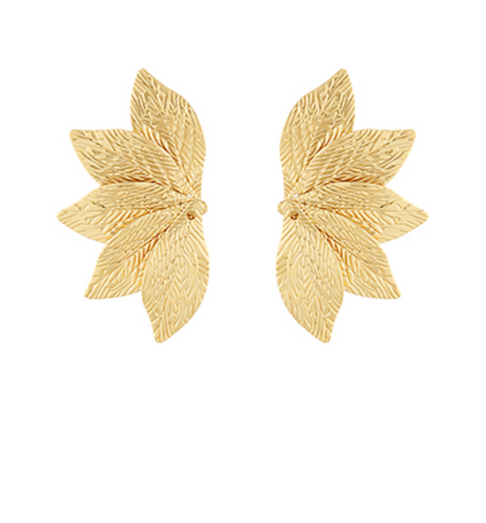 Textured Half Flower Earrings