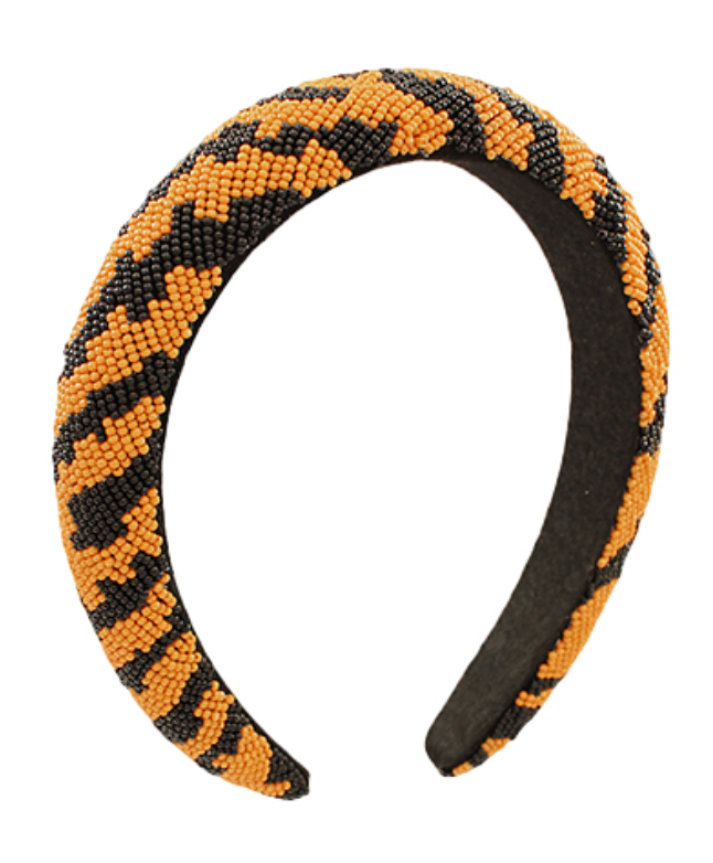 Tiger Pattern Beaded Headband