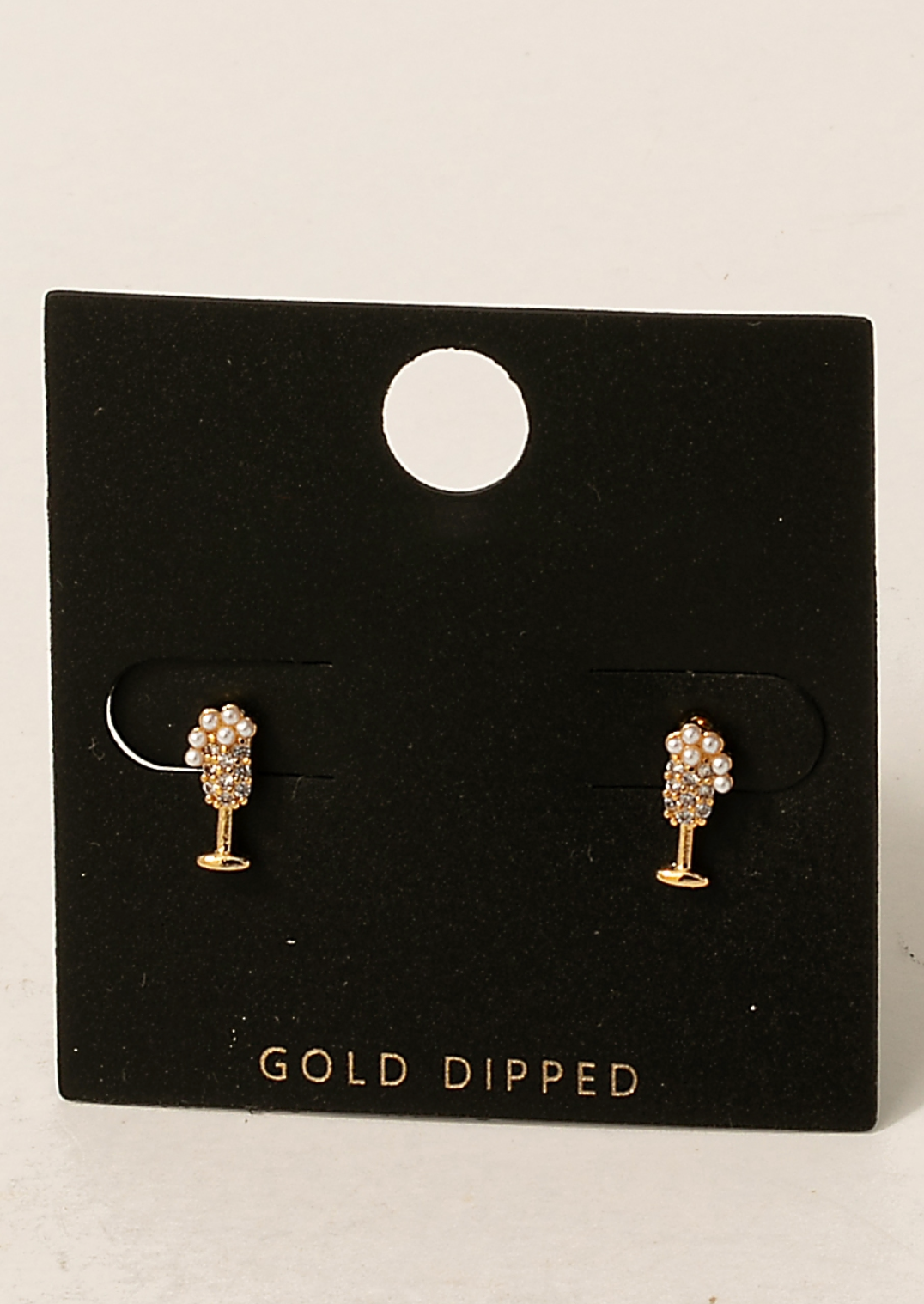 Champagne flute stud earrings