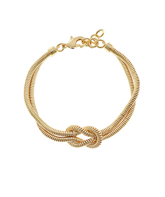 Layered Love Knot Snake Chain Bracelet