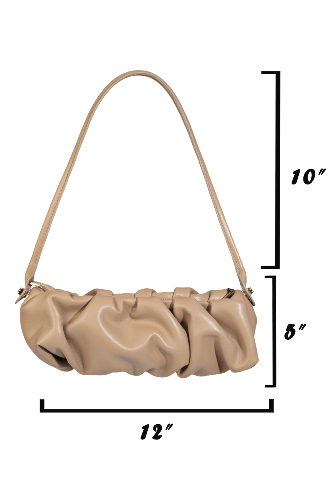 Vegan Rectangle Scrunch Baguette Purse