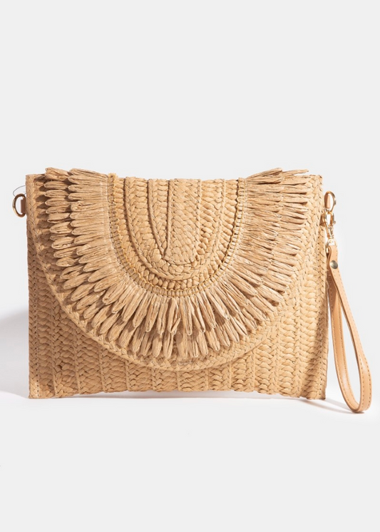 Intricate Paper Weave Envelope Clutch Bag