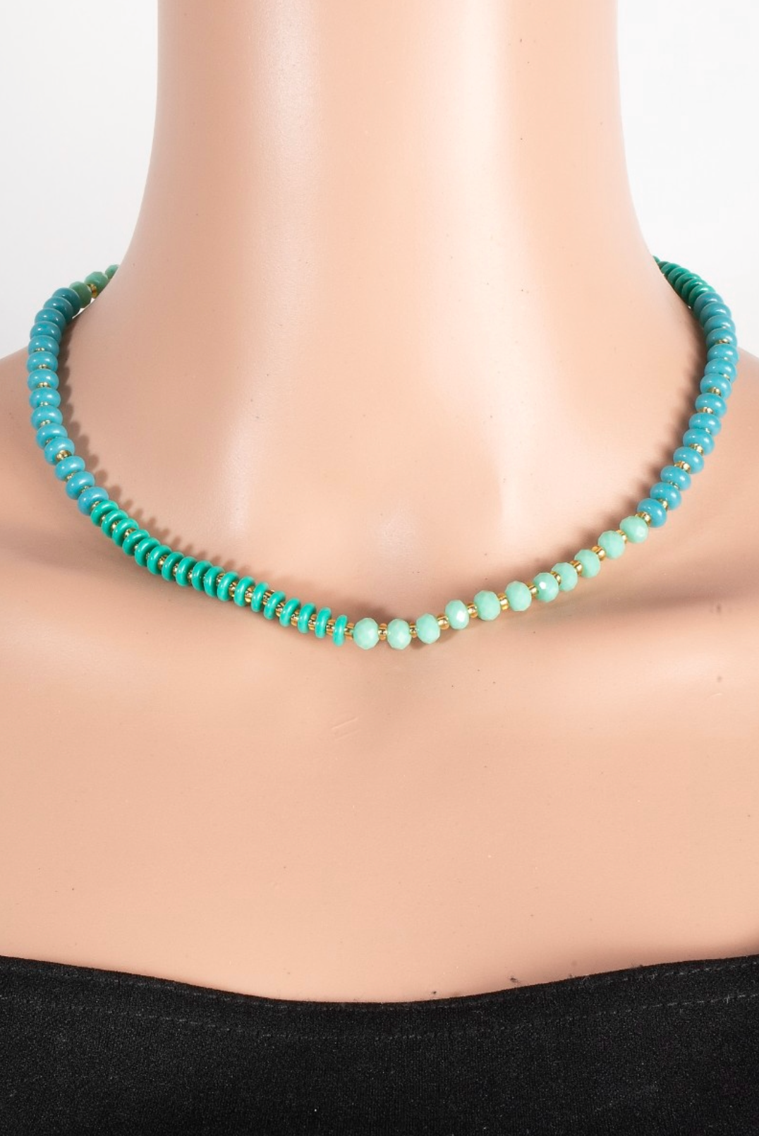 Stone And Glass Beaded Necklace