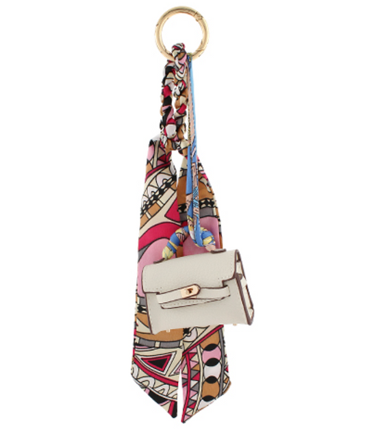 Mini Handbag & Scarf Bag Charm Keychain