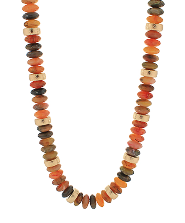 Rondelle & Metal Beads Necklace