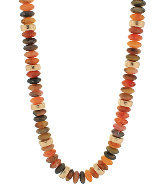 Rondelle & Metal Beads Necklace