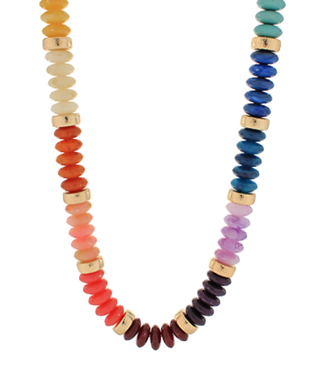 Rondelle & Metal Beads Necklace
