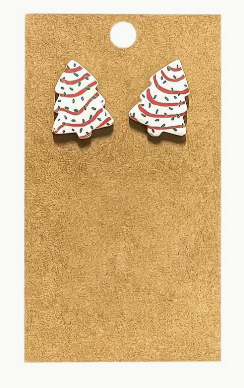 Christmas Tree Cake Stud Earrings