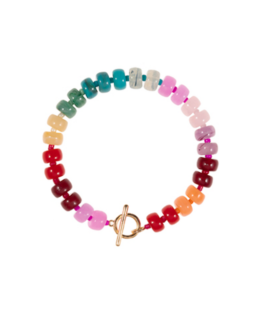 Flat Round Bead Ombre Bracelet