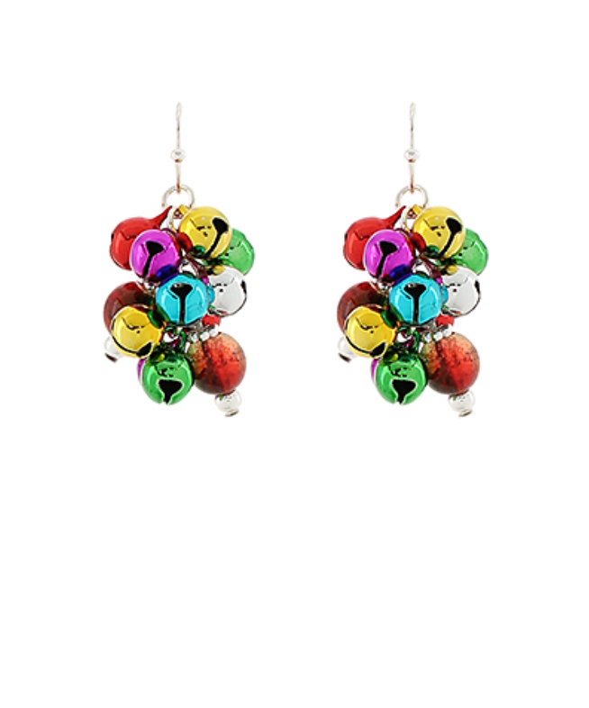 Christmas Colorful Bells Fringe Earrings