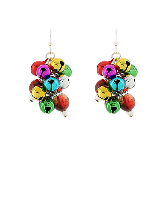 Christmas Colorful Bells Fringe Earrings