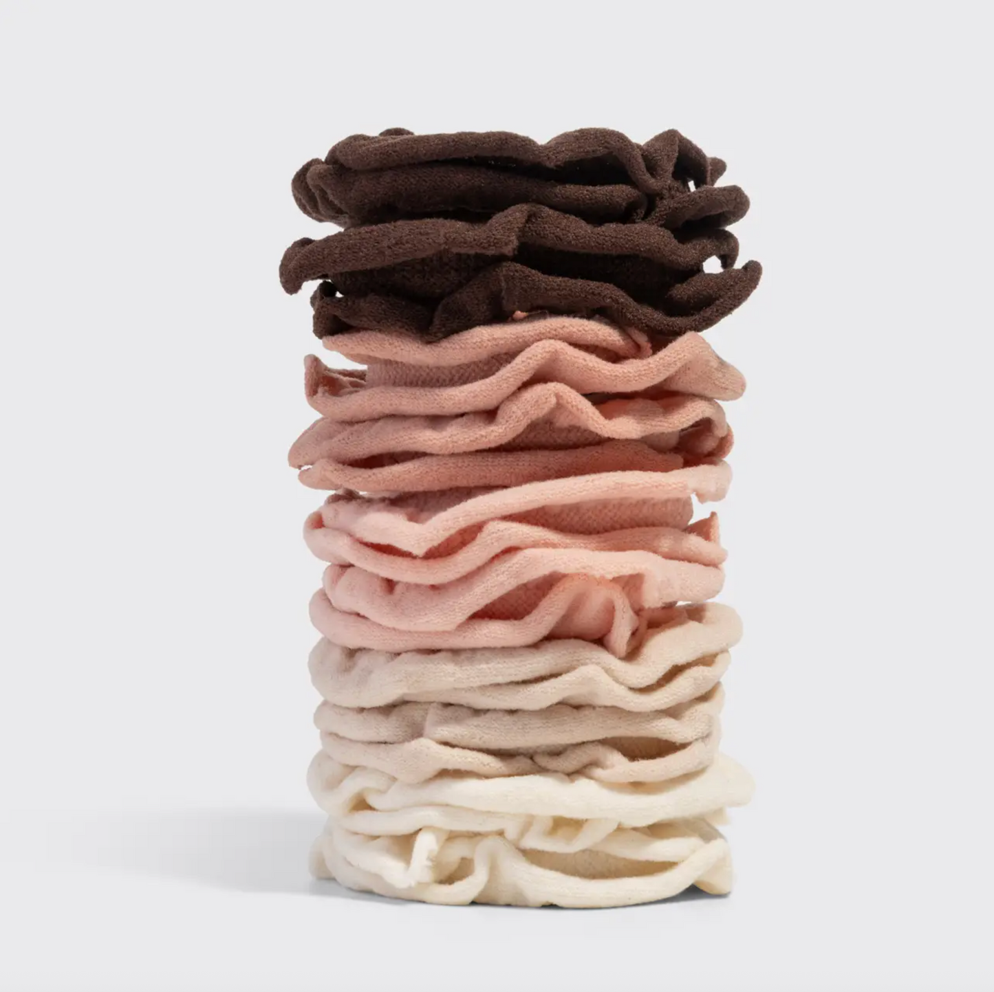 Kitsch Recycled Fabric Petal Hair Elastics 10pc Set - Blush