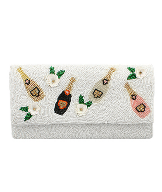 Champagne Bottle & Flower Clutch