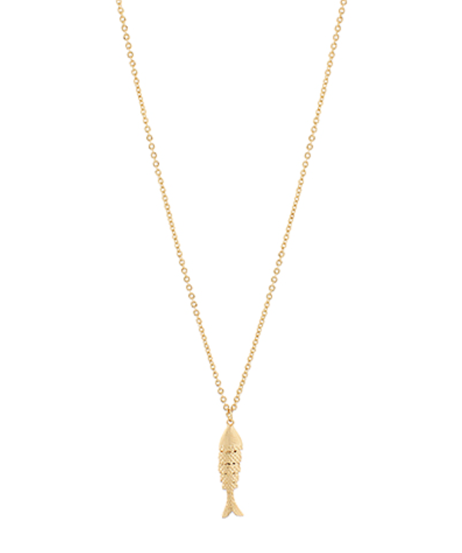 Gold Fish Pendant Necklace