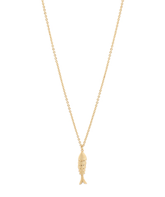 Gold Fish Pendant Necklace
