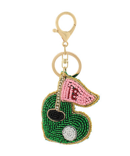 Golf Flag Bag Charm Keychain