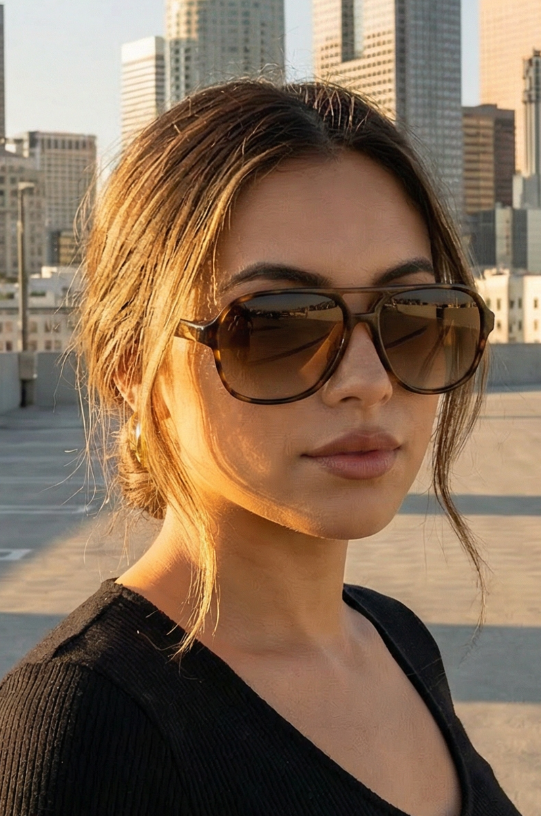 Modern Aviator Frame Sunglasses