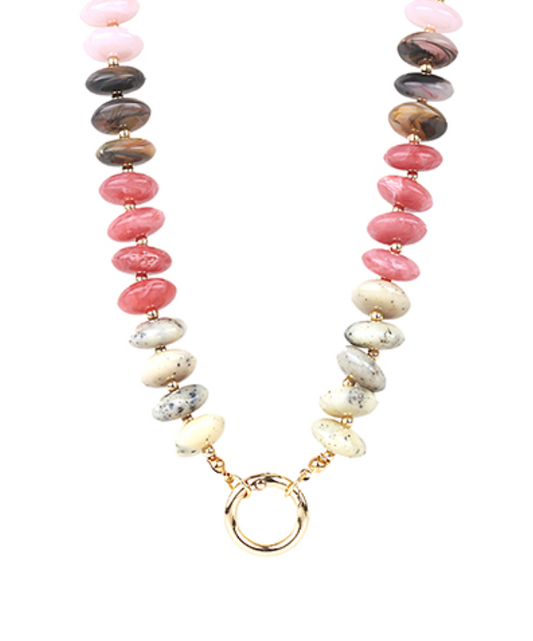 Rondelle Shape Marble Stone Necklace