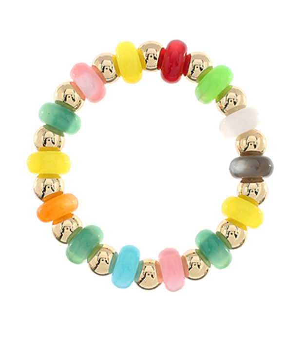 Colorful Beaded & Ball Bracelet