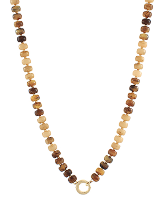 Marble Bead & Ring Clasp Necklace