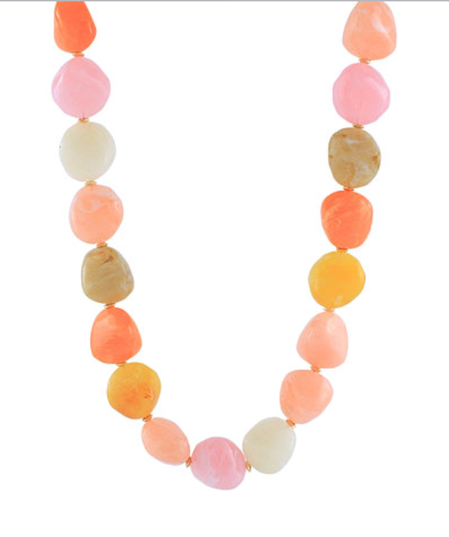 Multi Color Stone Bead Necklace