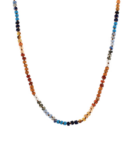 Multi Color Stone Bead Necklace