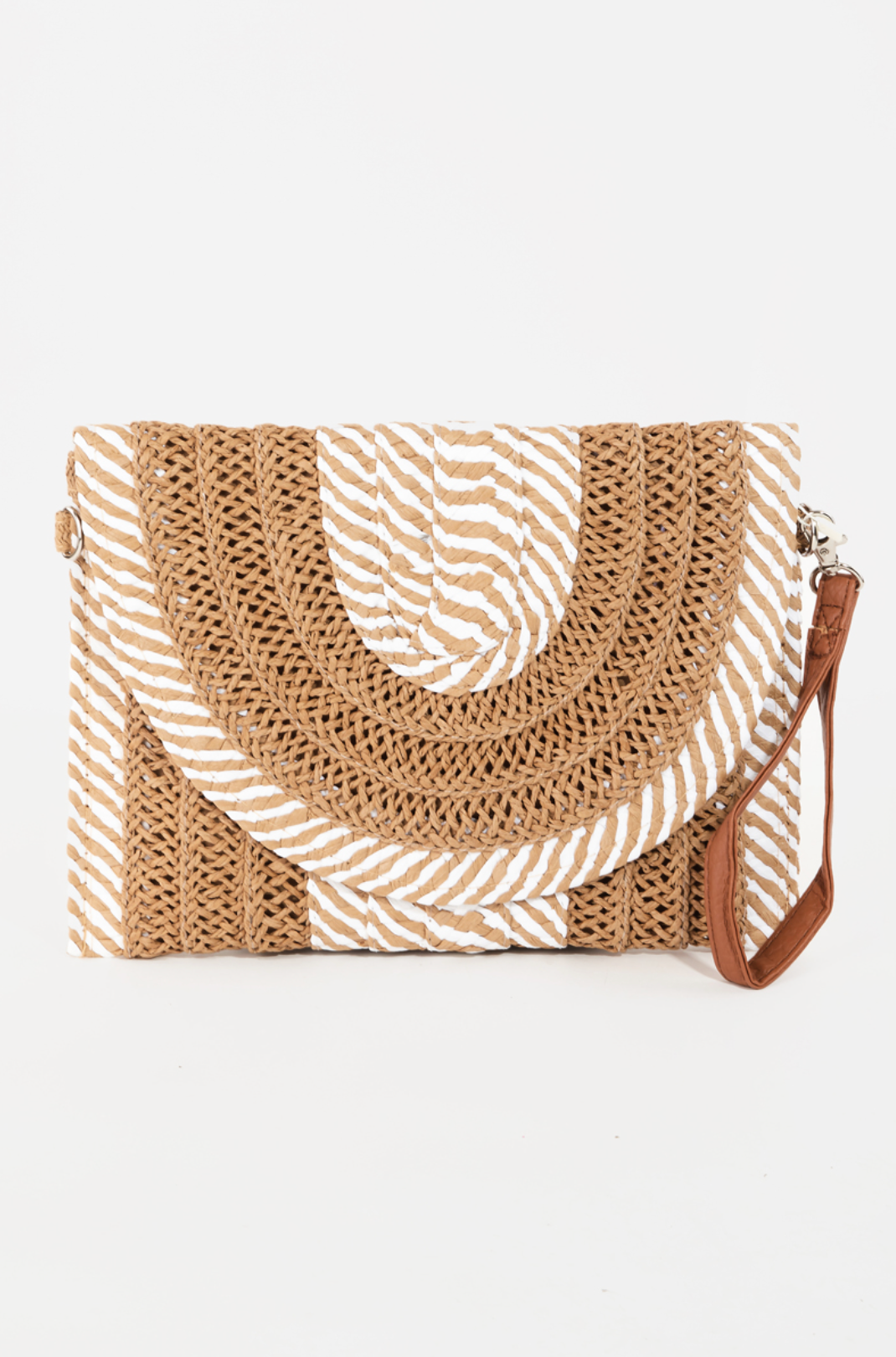 Rectangle Straw Striped Clutch Bag