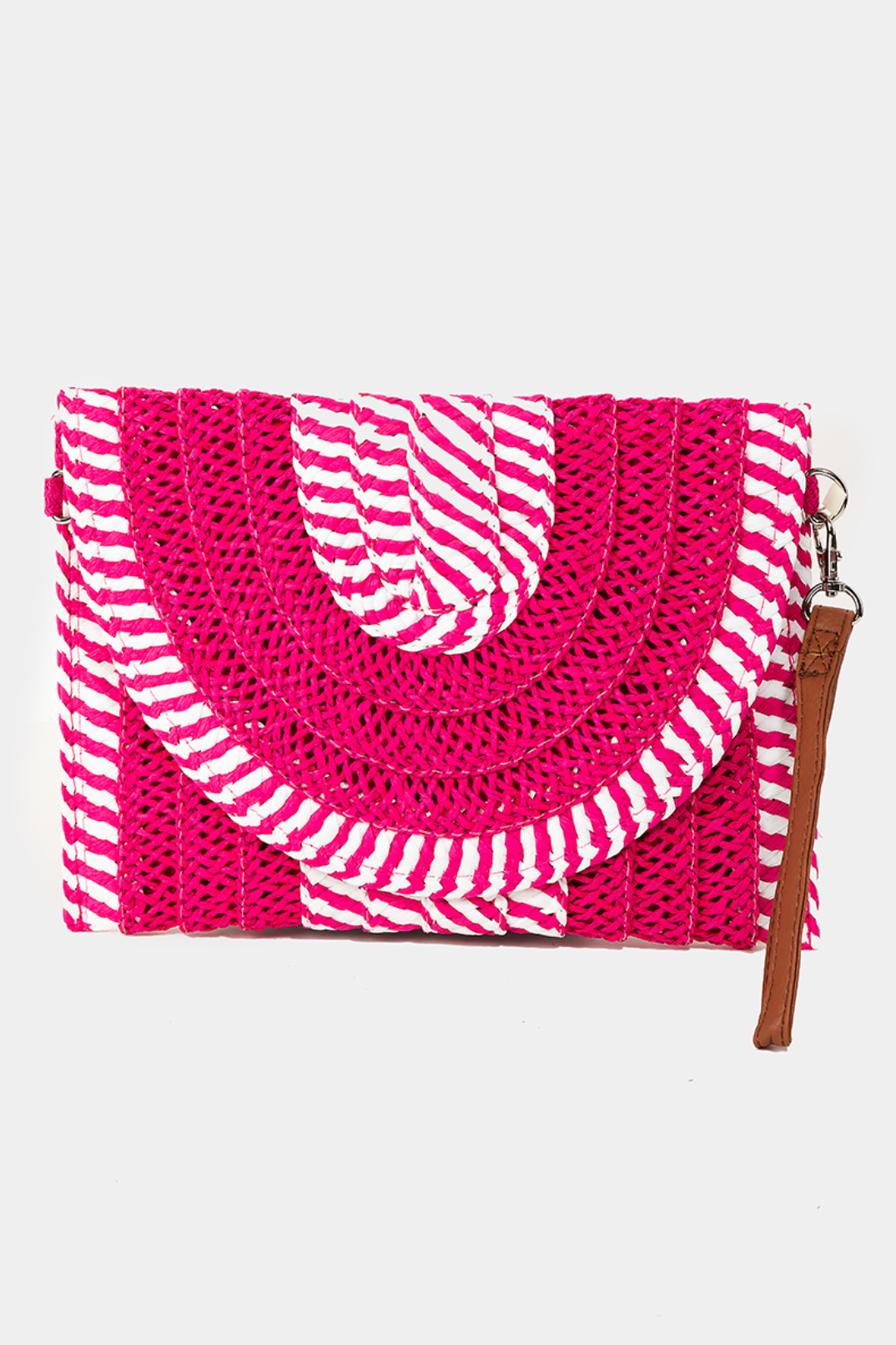 Rectangle Straw Striped Clutch Bag