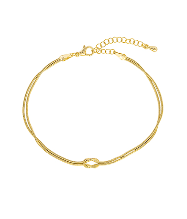 Gold Double Layered & Knotted Bracelet