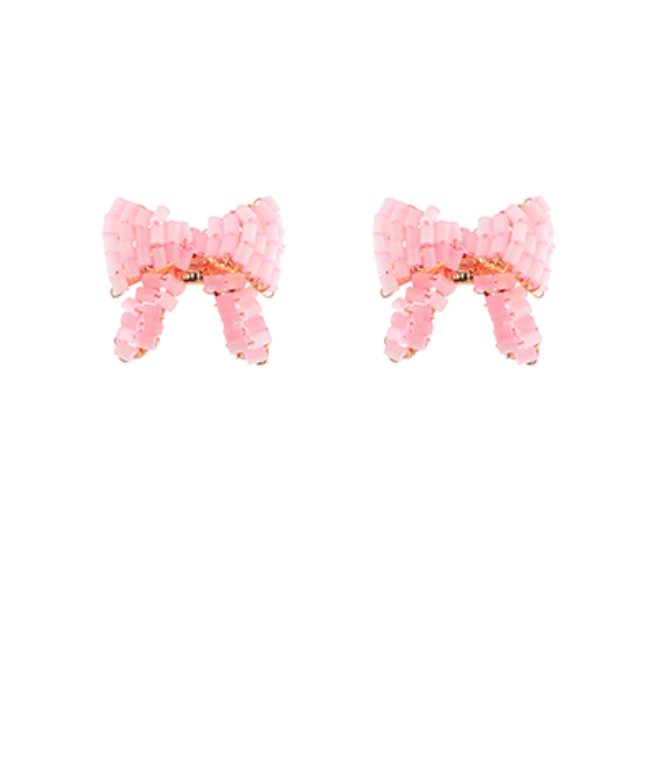 Seed Bead Ribbon Stud Earrings
