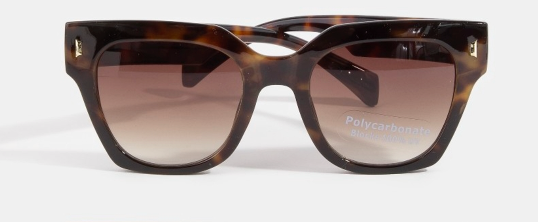 Bold Square Sunglasses With Metal Corner Detail