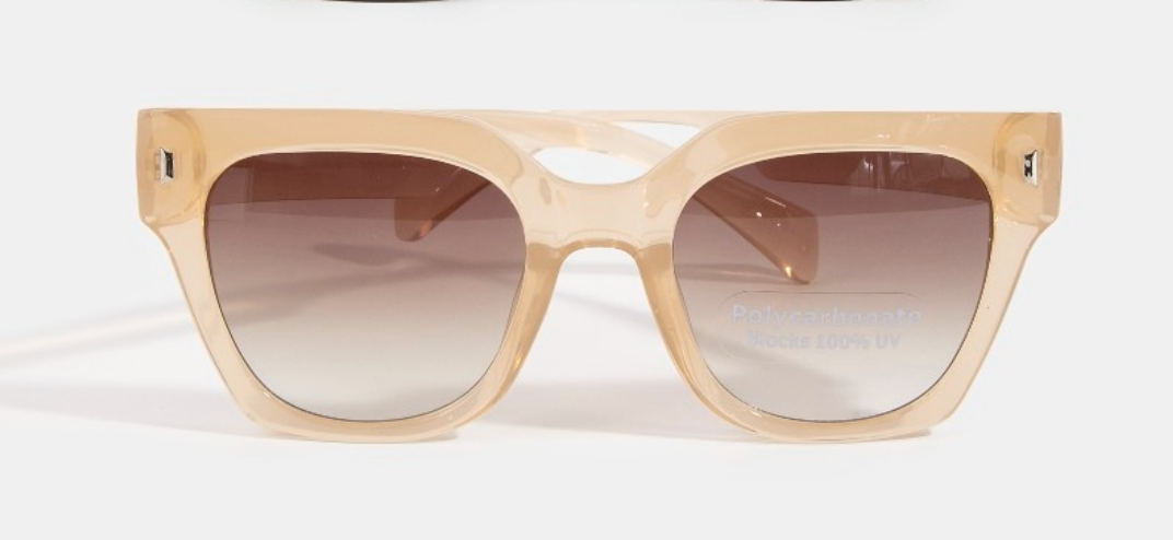 Bold Square Sunglasses With Metal Corner Detail