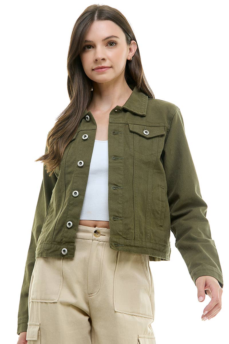 BLUE AGE - LADY CASUAL COTTON DENIM JEAN JACKET (OPEN PACK): Light Blue / S