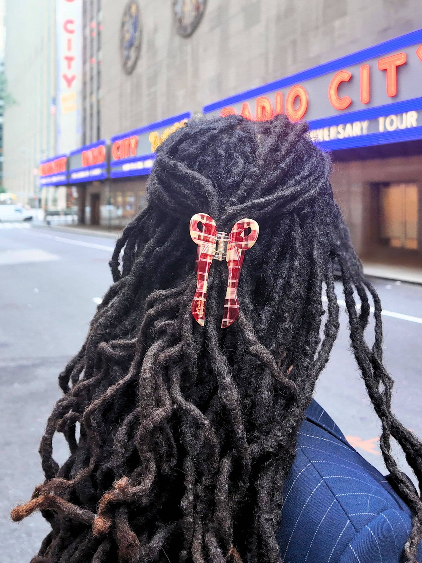 Solar Eclipse Hand-painted Coquette Bow Claw Hair Clip | Eco-Friendly: Red