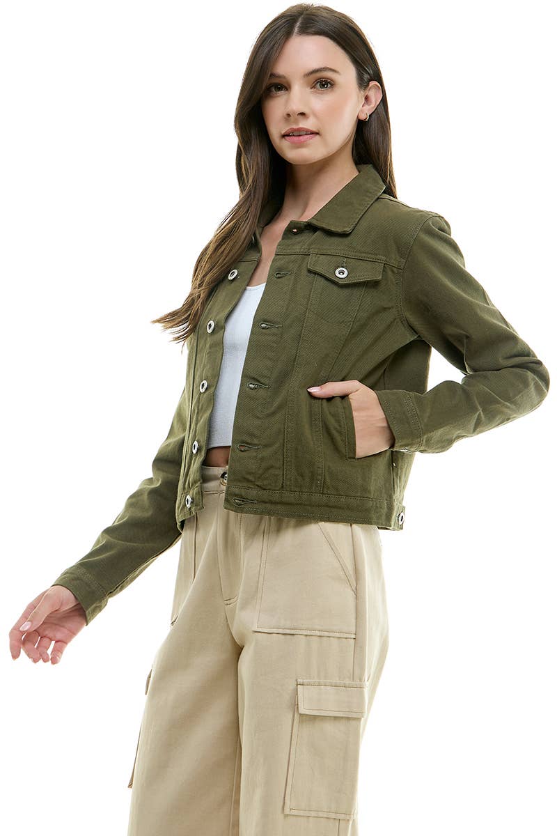 BLUE AGE - LADY CASUAL COTTON DENIM JEAN JACKET (OPEN PACK): Light Blue / L