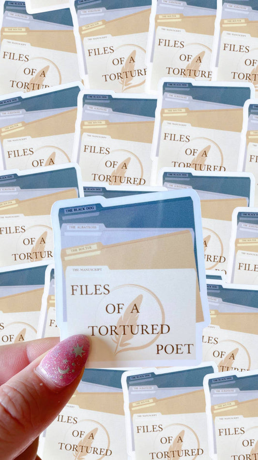 Taylor Swift Inspired Tortured Poets Department Waterproof Sticker: Poet Files