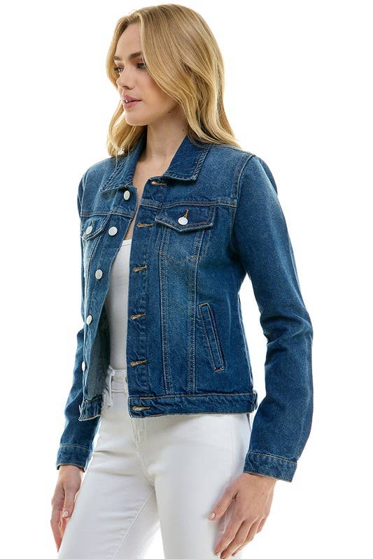 BLUE AGE - LADY CASUAL COTTON DENIM JEAN JACKET (OPEN PACK): Light Blue / S