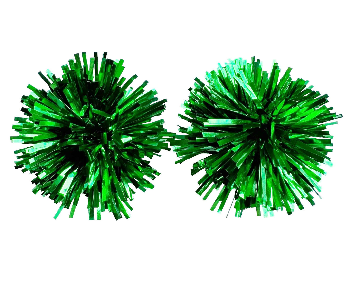 Green Party Pom Pom Stud Earrings