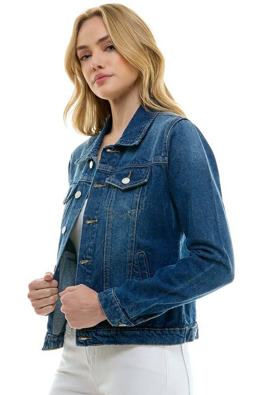 BLUE AGE - LADY CASUAL COTTON DENIM JEAN JACKET (OPEN PACK): Light Blue / XL