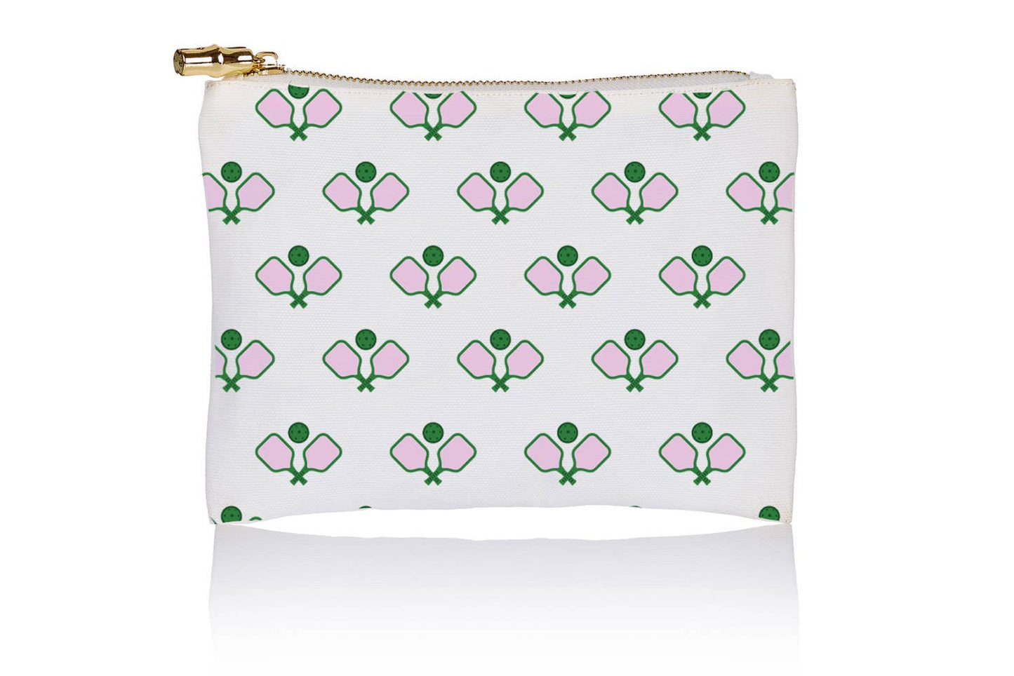 Pickle ball zip pouch with bamboo pull