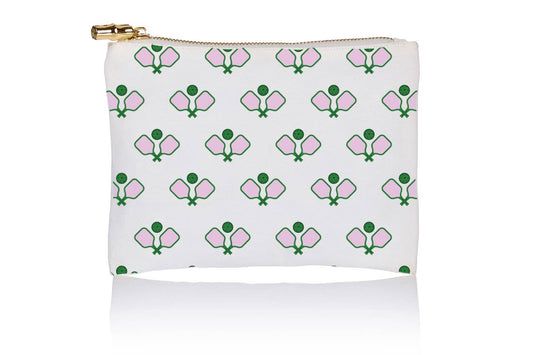 Pickle ball zip pouch with bamboo pull